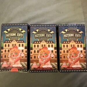 3 Popmart discontinued Action Cut Series of Collectible Figures Bundle -3